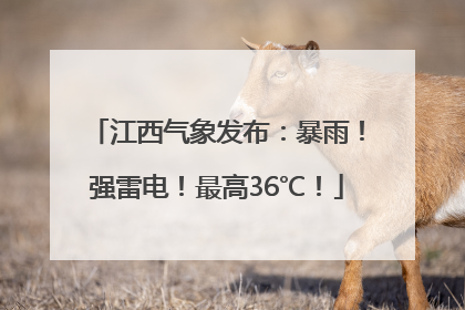 江西气象发布：暴雨！强雷电！最高36℃！